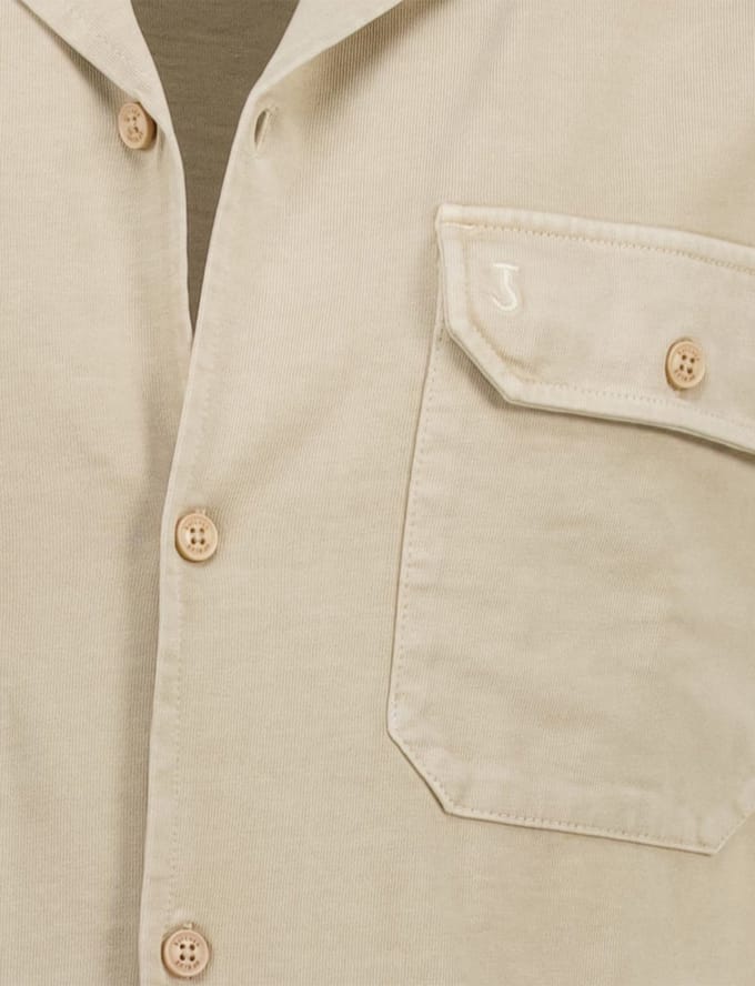 beige Butcher of Blue Mikey overshirt korte mouw