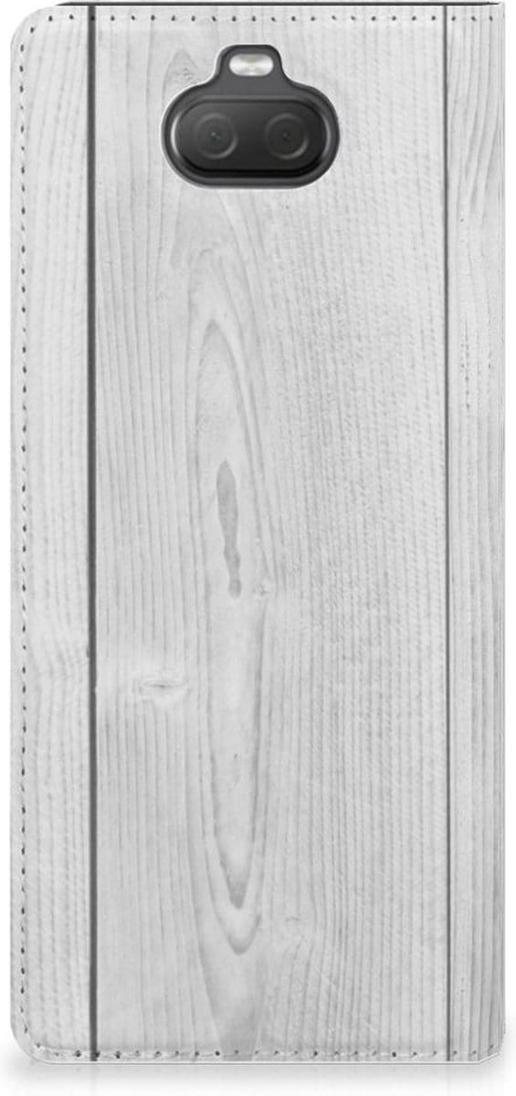Sony Xperia 10 Book Wallet Case White Wood