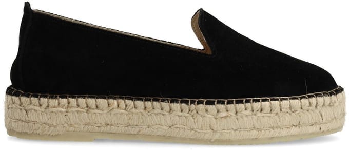 Sacha - Dames - Zwarte suède espadrilles - Maat 37