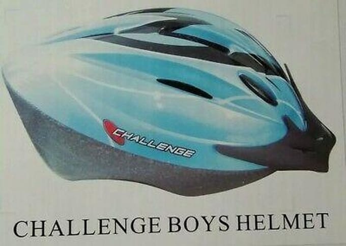 Fietshelm Challenge adult 54-58cm blauw-zwart