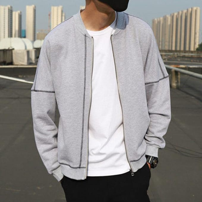 Veste de printemps et d'automne pour hommes, tendance, polyvalente, belle, ample, pull uniforme de baseball, mode masculine, style coréen, veste à manches longues 2XL white