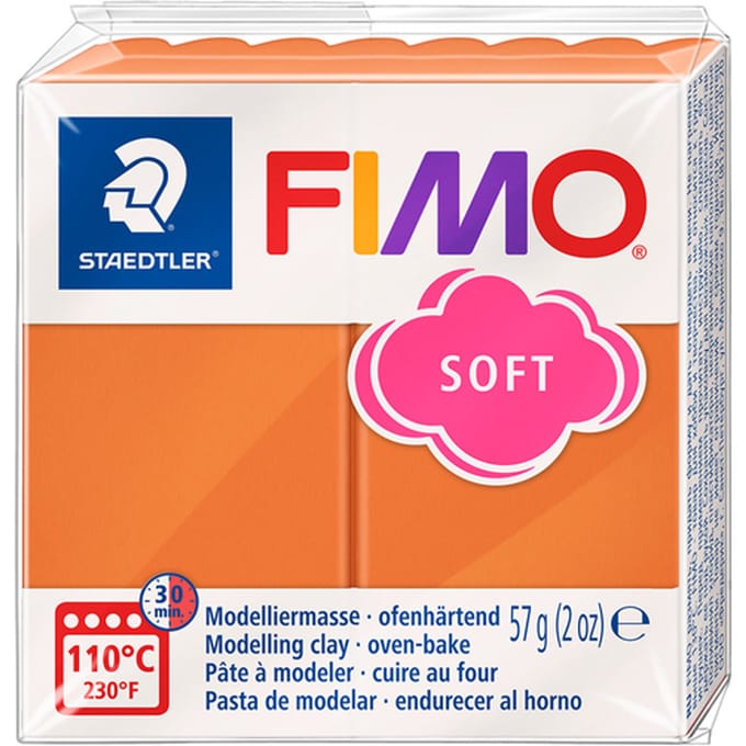 FIMO soft 8020 - ovenhardende boetseerklei - standaard blokje 57g - cognac