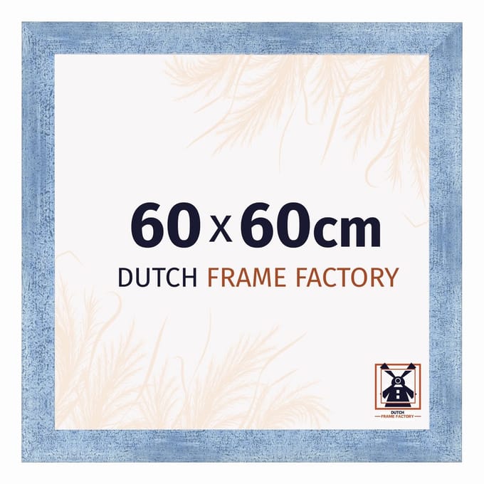 Fotolijst 60x60 cm - MDF - Helder Blauw Geveegd - Praag