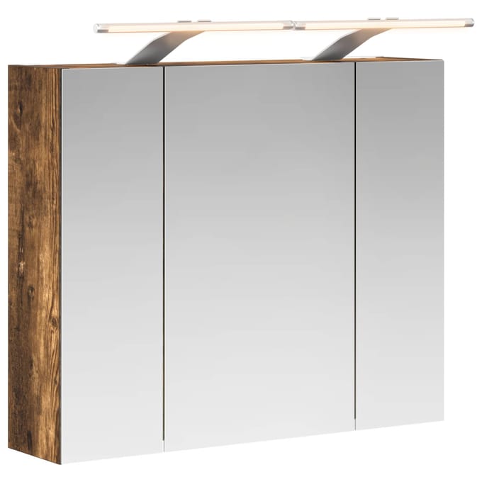 vidaXL - Badkamerspiegelkast - Gerookt - eiken - 60 - x - 14,5 - x - 50 - cm