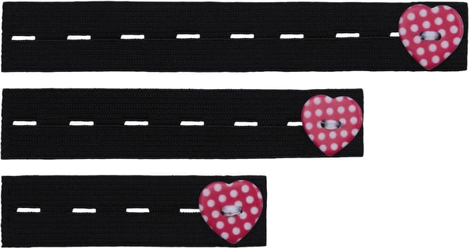 Be Mammy - Damesbroekverlenging Rubber – 3-Pack – Zwart/Roze - BE-BE20-126-BB-N