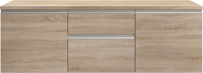 Vente-unique Hangmeubel onder wastafel - Licht naturel - 150 cm - JIMENA II
