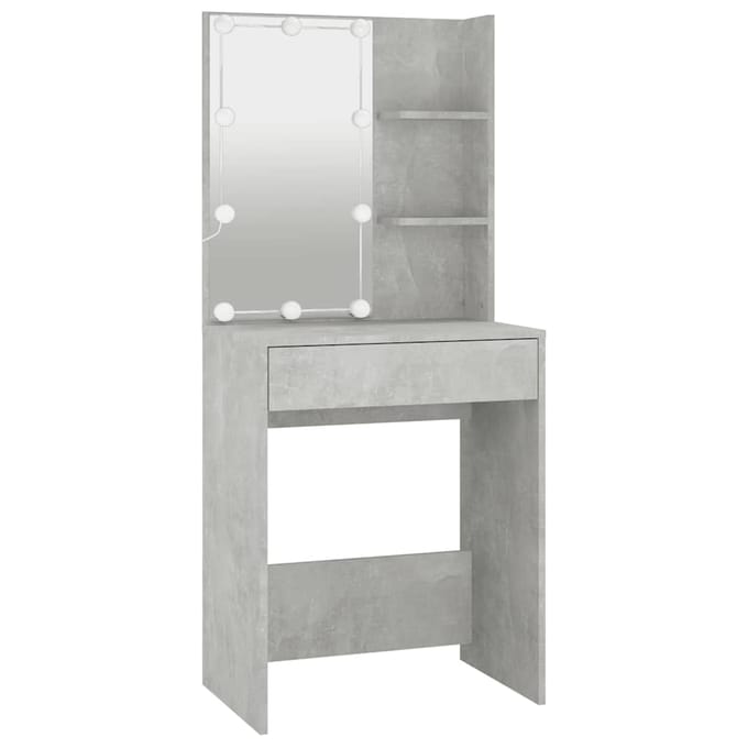 vidaXL - Kaptafel - met - LED-verlichting - 60x40x140 - cm - betongrijs