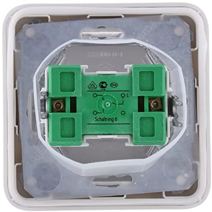 Universele schakelaar 6-10A IP44 - Duroplast - Zuiver wit