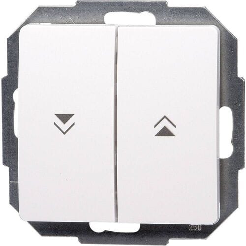 Kopp Paris Jalouzieschakelaar - Dubbel Knops - 230 Volt - Arctic Wit