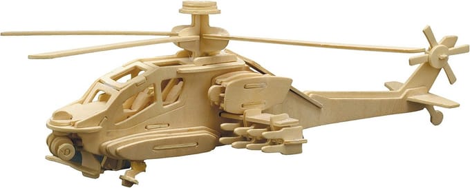 Houten 3D Puzzel Modelbouwset - Apache Vliegtuig - Knutselpakket