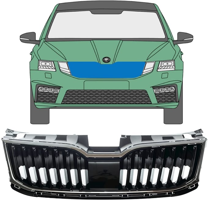 Grill voor Skoda Octavia III 2017-2020 / Set