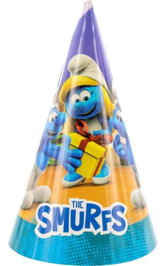 Feesthoedjes van de Smurfen - Karton - Thema smurfenparty - 10 stuks.
