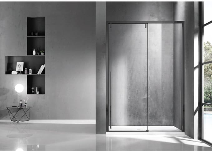 FugaFlow Efficiente Vetro Schuifdeur - 130x200cm - softclose - links/rechts - zwart mat