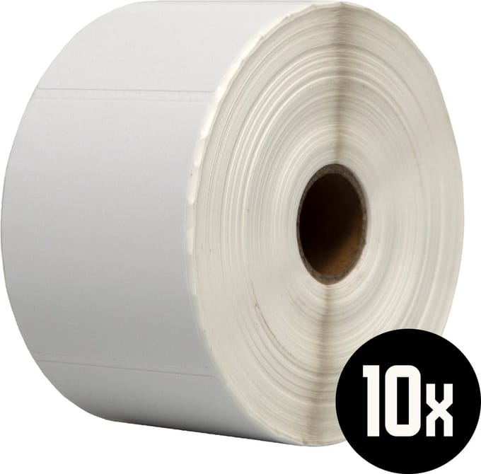 DULA Compatible Zebra Labels 58x66mm - 1000 etiketten per rol - kern 25mm - Wit - Permanent - 10 rol