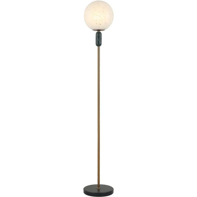 Viokef Vloerlamp Polly met glazen kap, marmer-element
