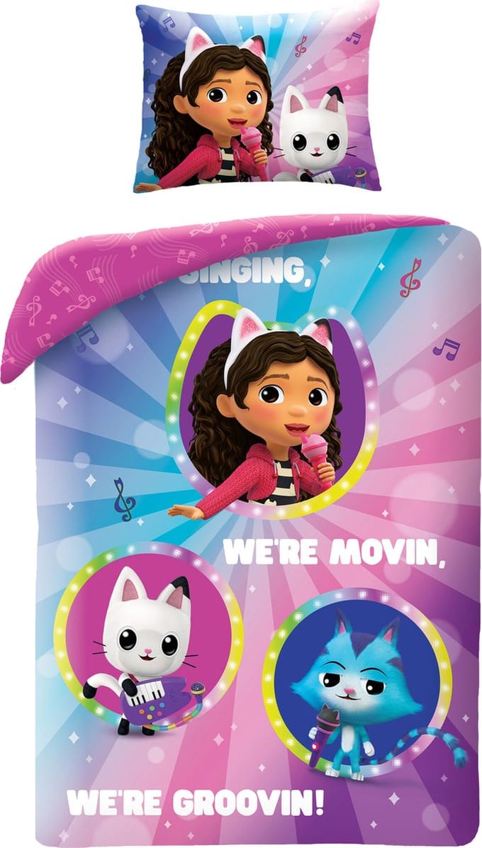 Gabby's Dollhouse Dekbedovertrek grooving - 140 x 200 cm - Polyester