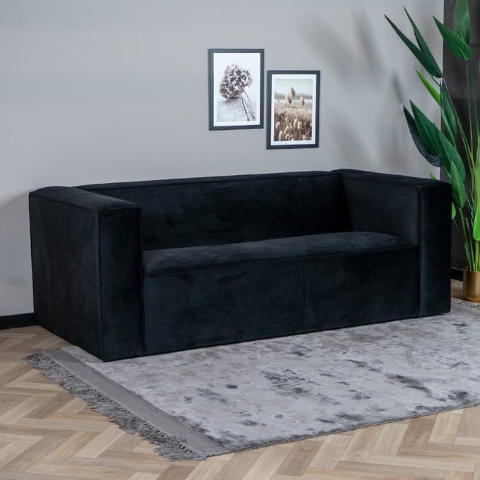 Bronx71® Velvet bank 2,5-zits Memphis zwart