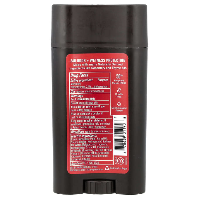 Every Man Jack, Anti-transpirant + Déodorant, Bois de cèdre, 73g (2,6 oz) black