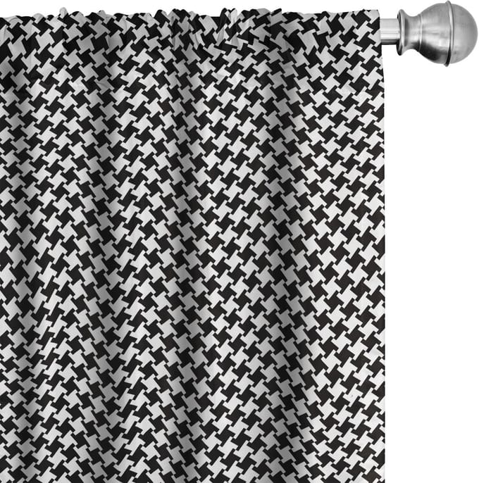 ABAKUHAUS Hondentandpatroon gordijnen – 2x75x225 cm – Microfiber