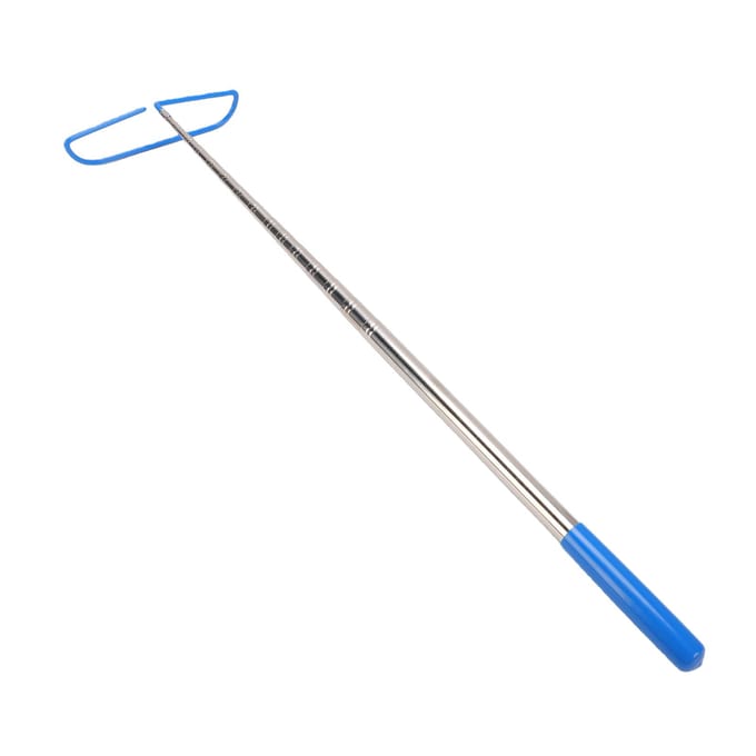 Disc Golf Retriever Disc Grijper met 3 Verwisselbare Haken Dikke Roestvrijstalen Uitschuifbare Stang Rubberen Gecoate Tips gray