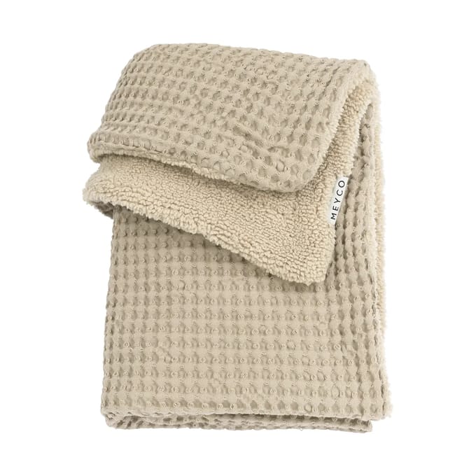 Meyco Baby Wafel Teddy wiegdeken - sand - 75x100cm - 2.0 TOG