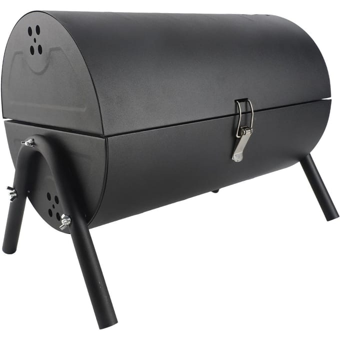 Houtskoolbarbecue Grill Draagbaar Rookvrij Dubbelzijdig Metalen Houtskool BBQ Grill voor Camping gray