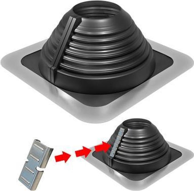 Flexibele dakdoorvoer combi EPDM 180-330mm zwart incl. clips