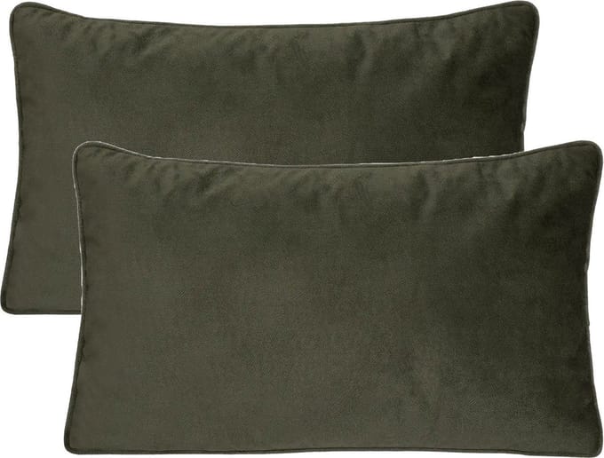Atmosphera Bank/sierkussens Sophia - 2x stuks - 30 x 50 cm - polyester met rits