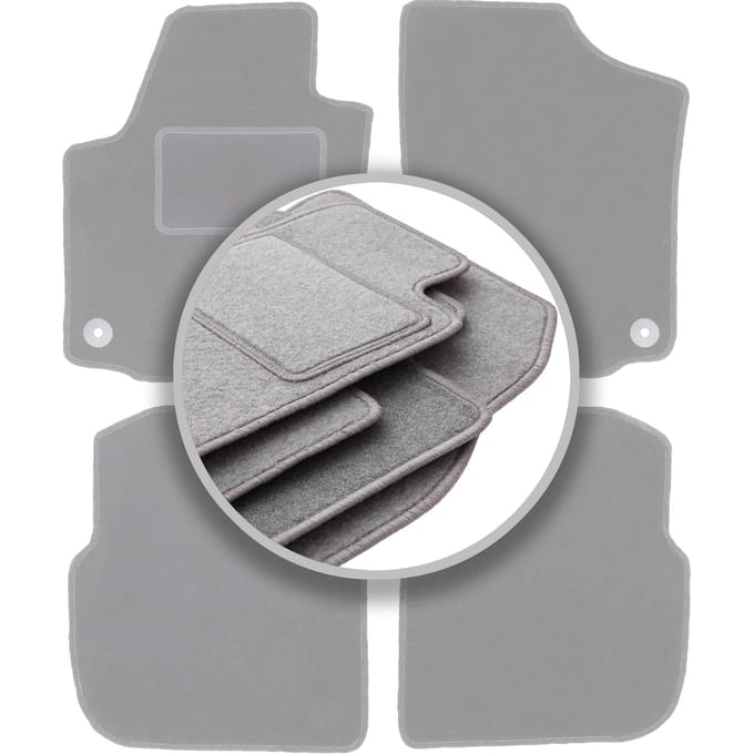 Automatten asgrijs voor: Skoda Rapid liftback, sedan, spaceback, stationwagen (2013-2019)