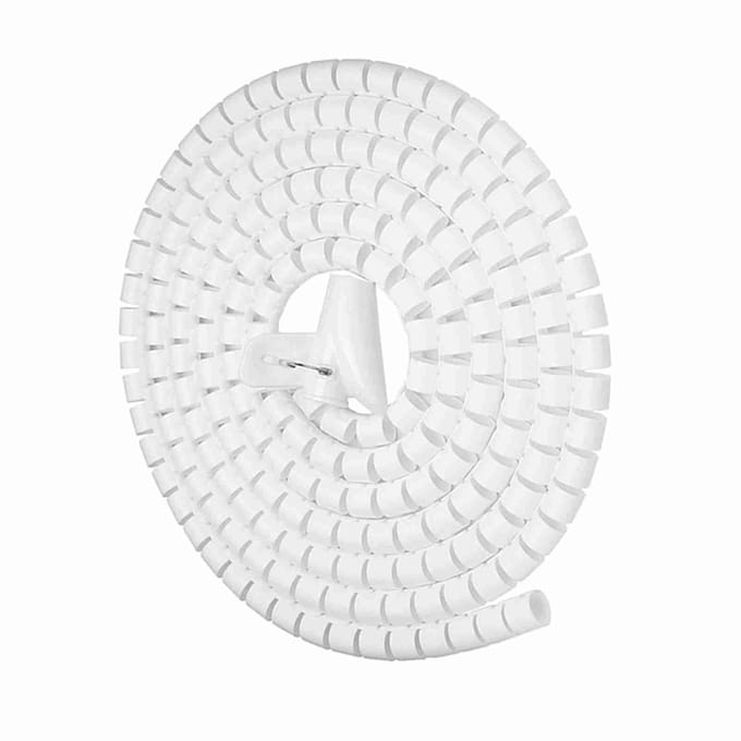Organisateur de câbles en Tube spiralé Flexible, protecteur de cordon d'enveloppe de fil, tuyau de stockage de fil 3.0m*16mm blanc