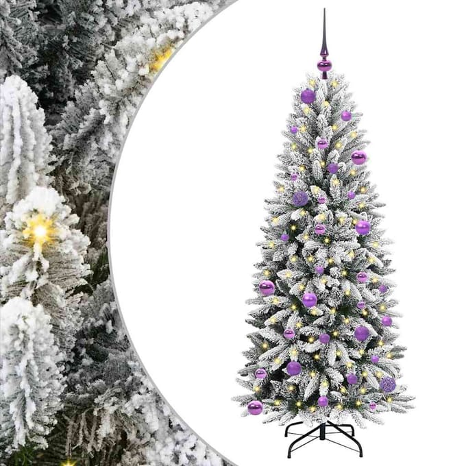 vidaXL - Kunstkerstboom - Wit - 150 - cm - PVC - en - plastic - en - staal - en - PE
