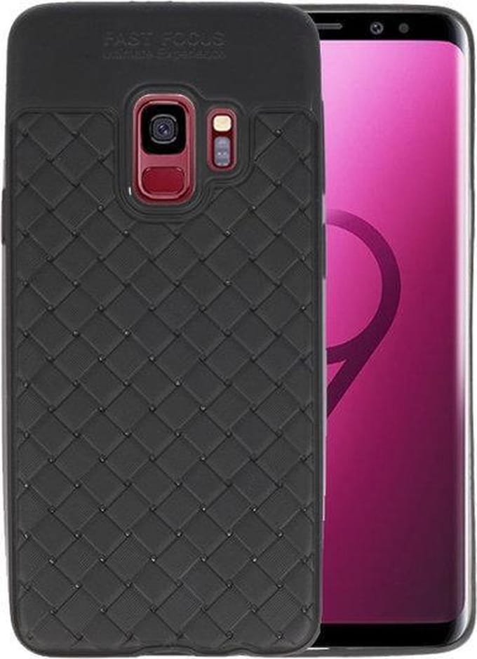 Zwart Geweven TPU case hoesje voor Samsung Galaxy S9