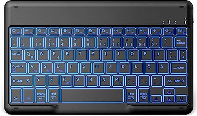 Draadloos Bluetooth Toetsenbord met Verlichting - QWERTZ Indeling voor Windows, Android en iOS