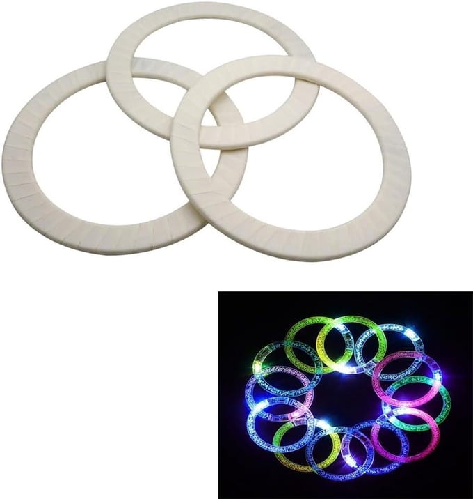 LED Jongleer Ringen - Lichtgevende Ringen - Avond Shows - Oplaadbaar Meerkleuren - Set van 3 - Wit