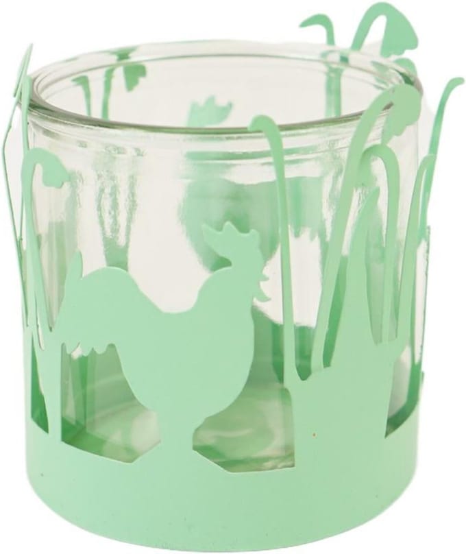 Theelichthouder - Jeanet - M groen - 11,5 cm