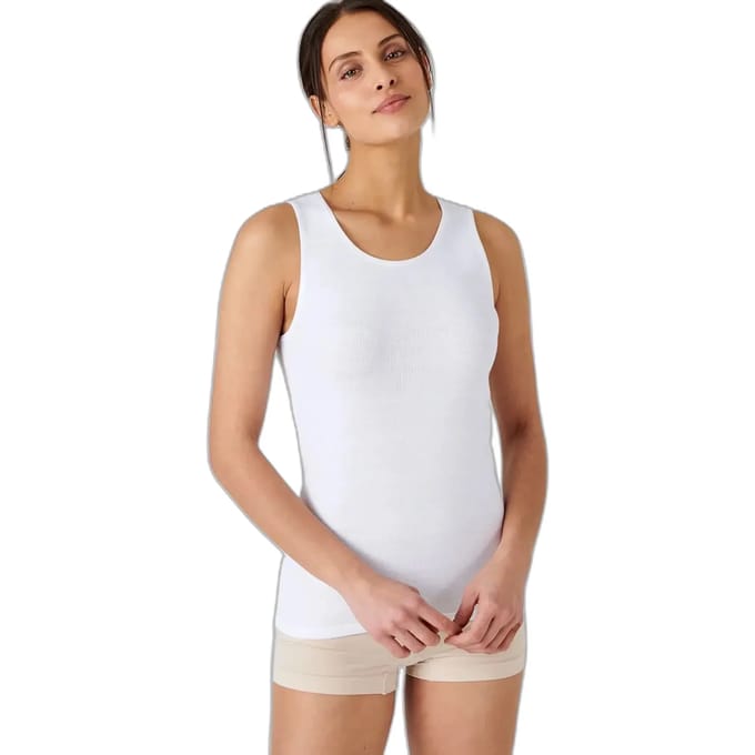 Damart - Fijn geribde tanktop Thermolactyl - Dames - Wit - M