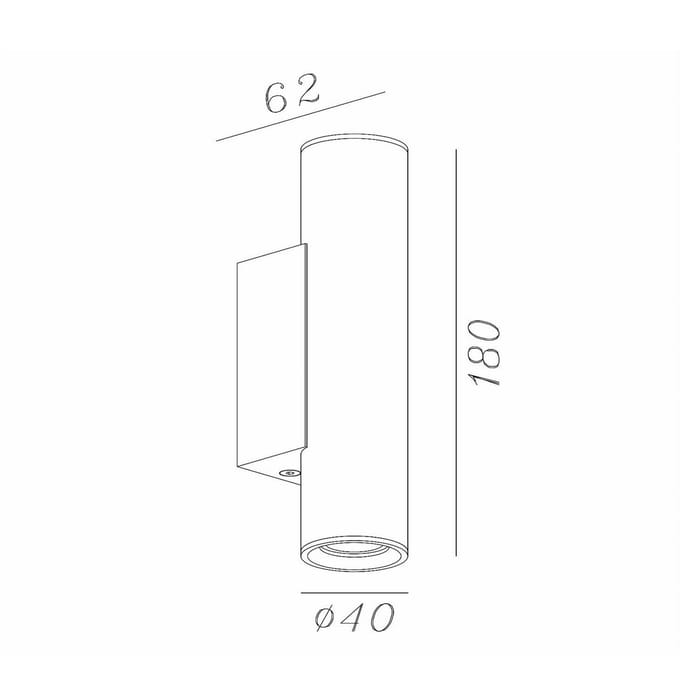 Lucide DUPLA - Wandspot / Wandlamp - 2xGU10 (MR11) - Grijs ijzer