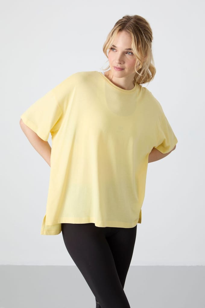 Oversized Katoen-Modal Crew Neck T-Shirt