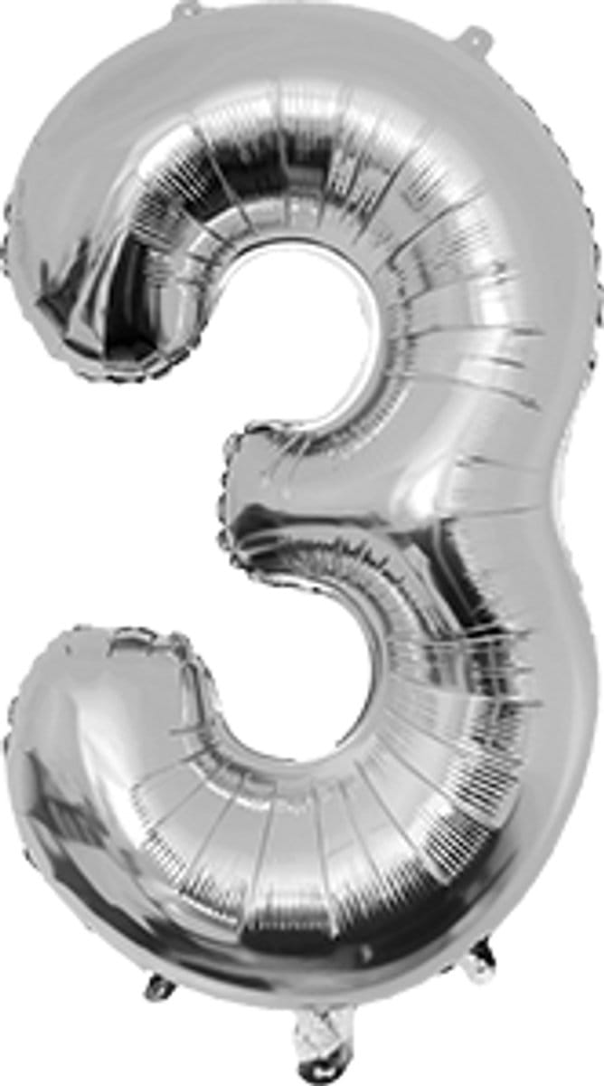 Foil Balloon 40 cm- no.3 Silver