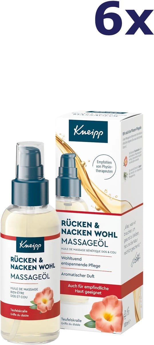 6x Kneipp Massage olie for Back and neck 100 ml