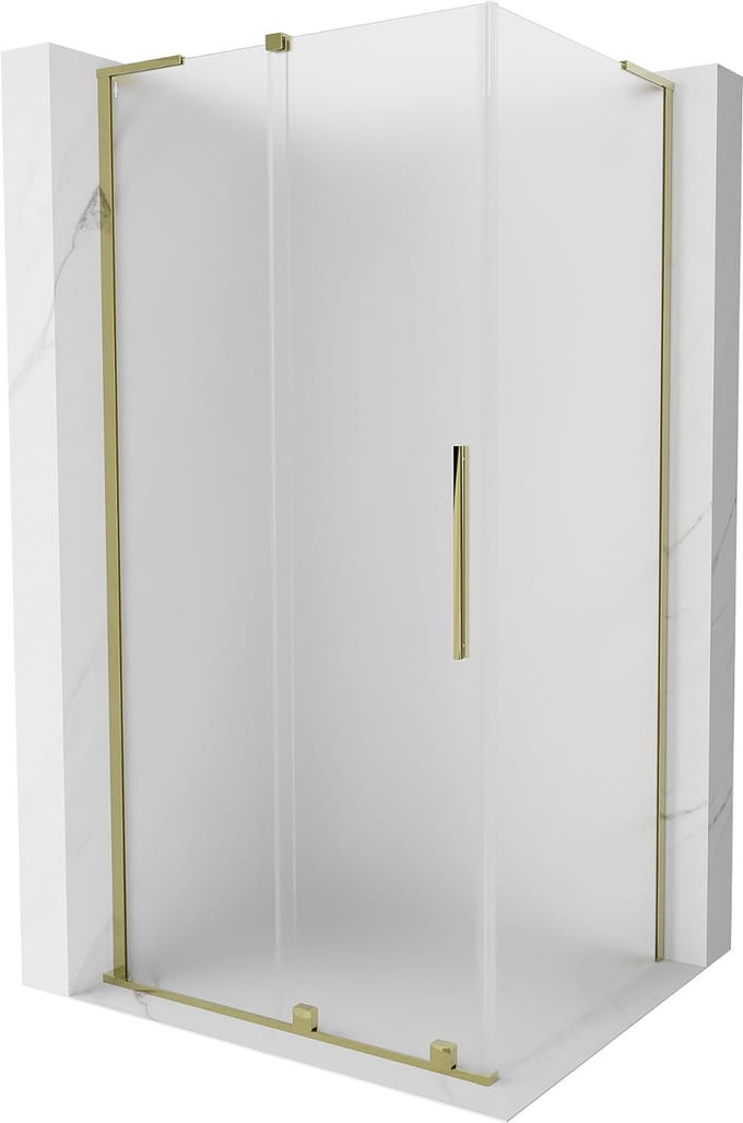 Mexen Velar L verschuifbare douchecabine 90 x 85 , matglas, goud - 871-090-085-33-50