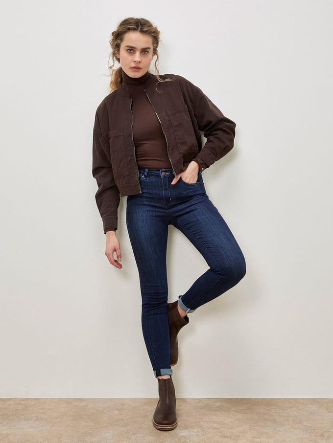 Sienna skinny-fit jeans met donkere wassing