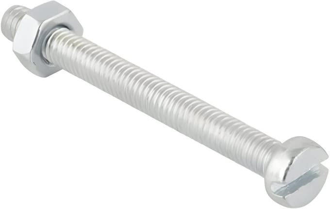 Deltafix. METAALSCHROEF + MOER. M5 x 30 MM  R.V.S. 8 Stuks Bouten met moeren. Cilinder-gleuf-Kop.