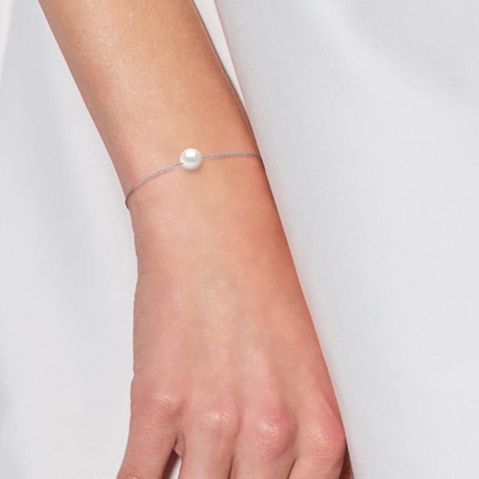 Armband Freshwater Pearl Chain Ronde 7-8mm White 925