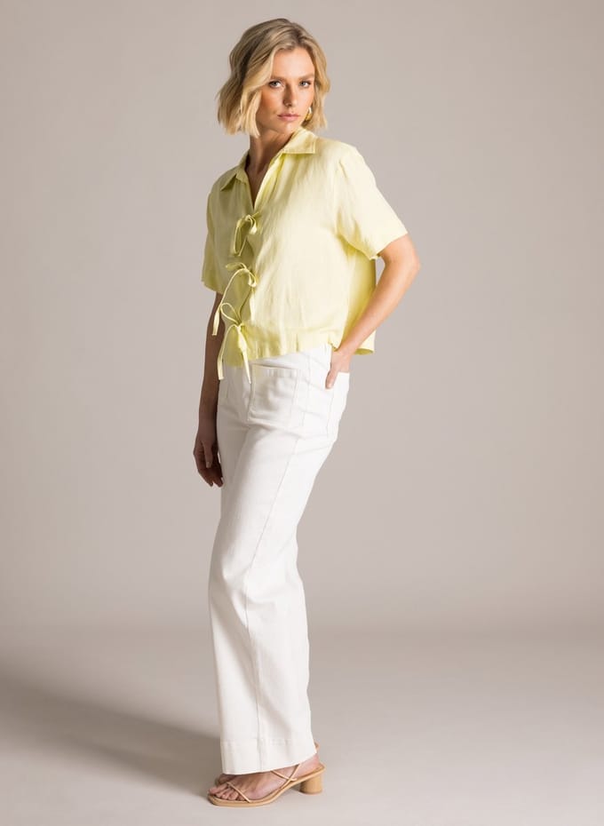 YEST Karinne Tops - Pastel Yellow - maat 38
