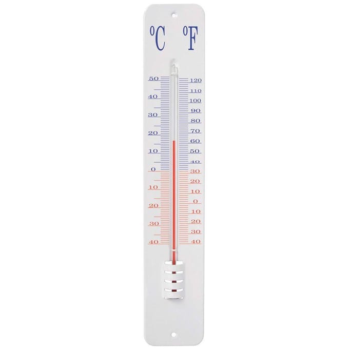 Thermometer op wandplaat klein