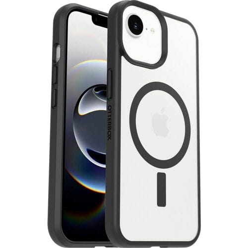 Otterbox React MagSafe Backcover Apple iPhone 17e, iPhone 16e, iPhone 15, iPhone 14, iPhone 13 Transparant, Zwart MagSafe compatible, Stootbestendig