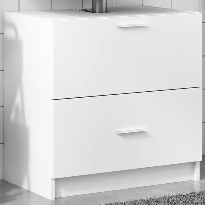 vidaXL - Wastafelkast - 59x37x59 - cm - bewerkt - hout - wit