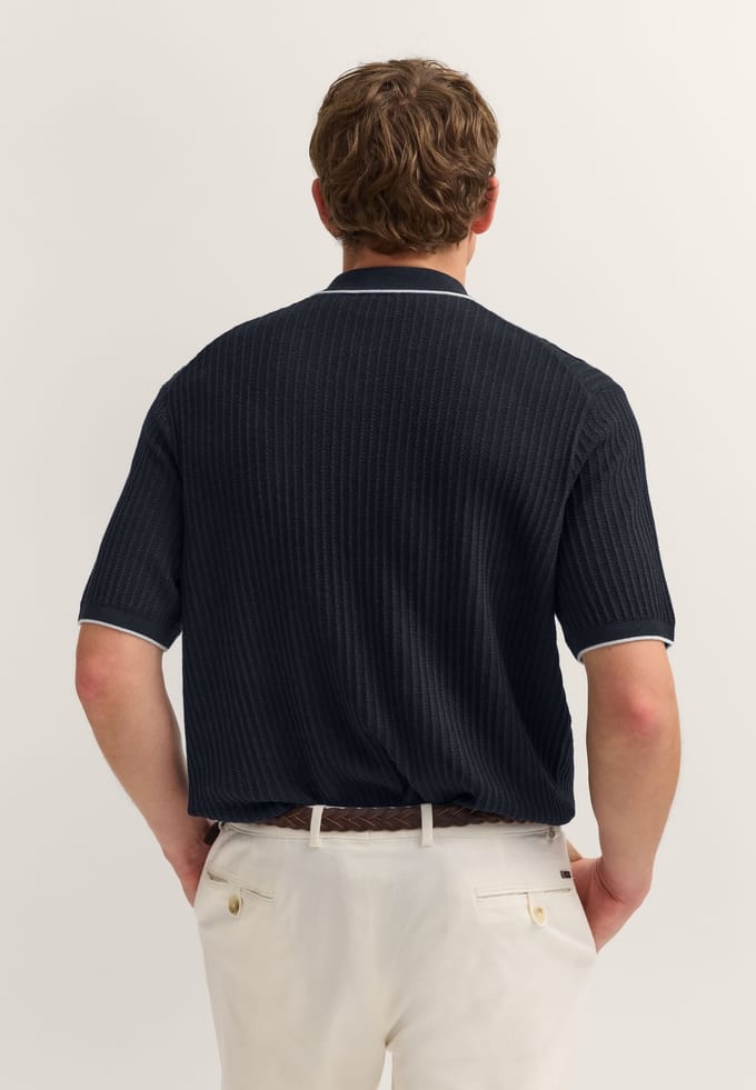 Bugatti Herren Polo shirt gebreid in regular fit