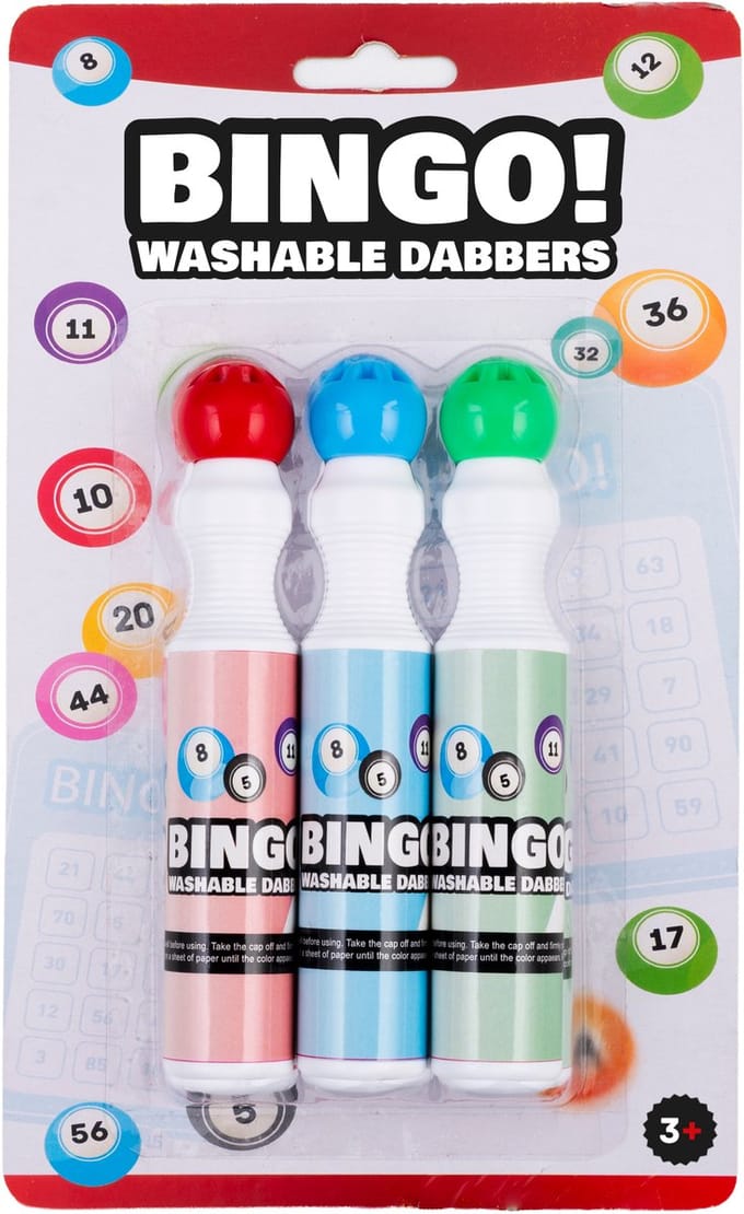 Bingo Dabbers 3 Stuks – Rood, Groen & Blauw – 40 ml per Dabber – Markeer Nummers voor Bingo Spel – Engelhart